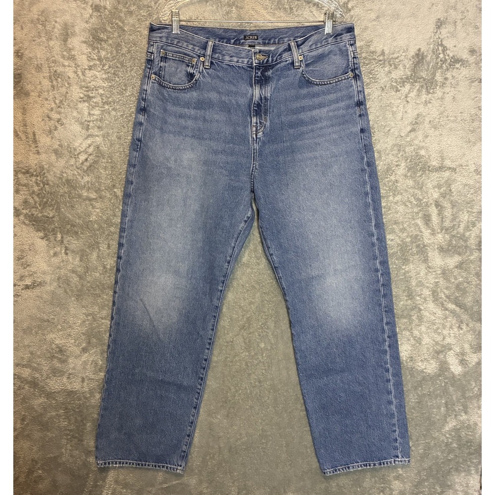 J.Crew Womens Mid Rise Relaxed Straight Jean 32 Classic Everyday Normcore Basic